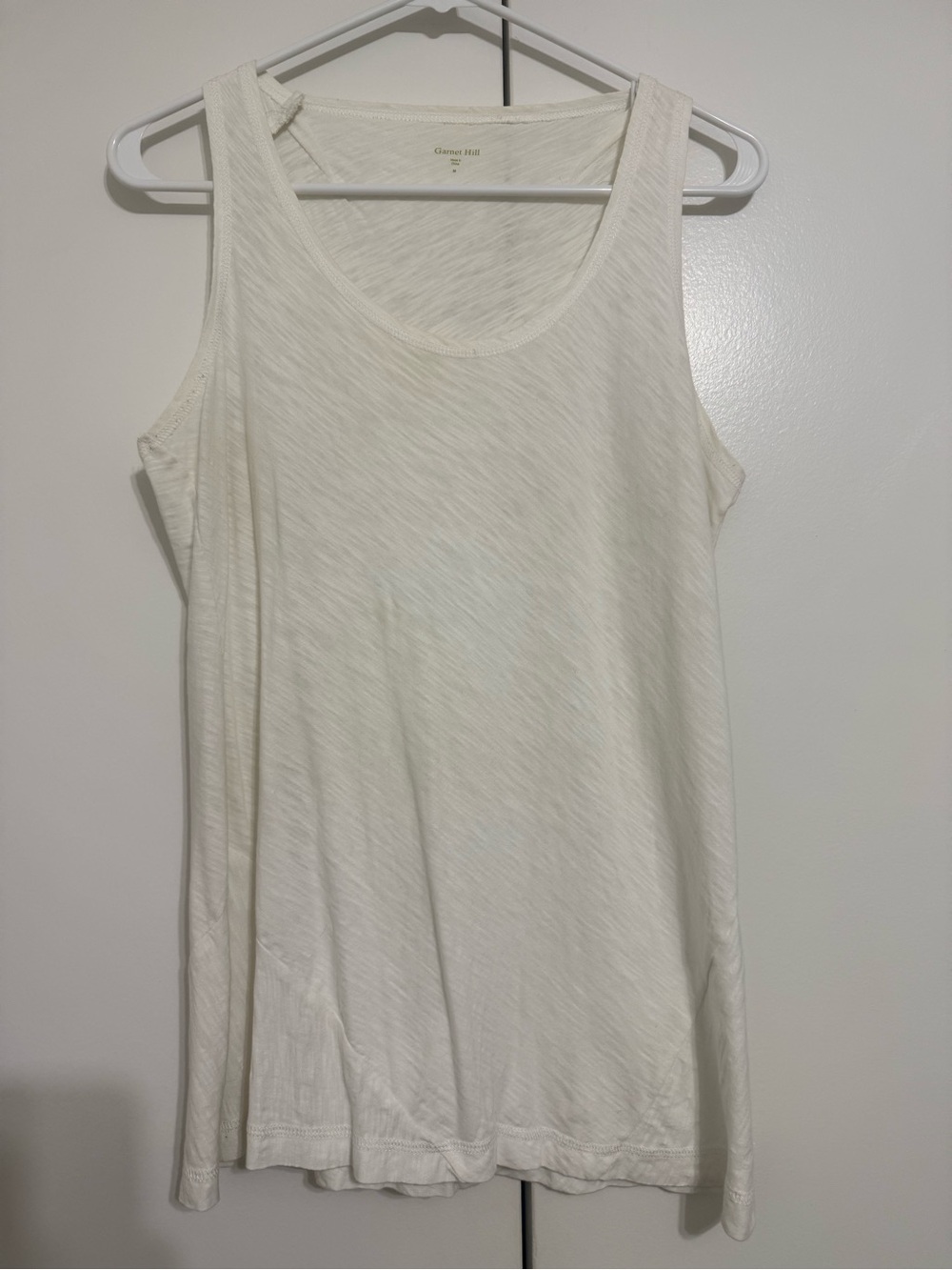 Garnet Hill Cream Scoop Neck Tank Top
